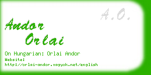 andor orlai business card